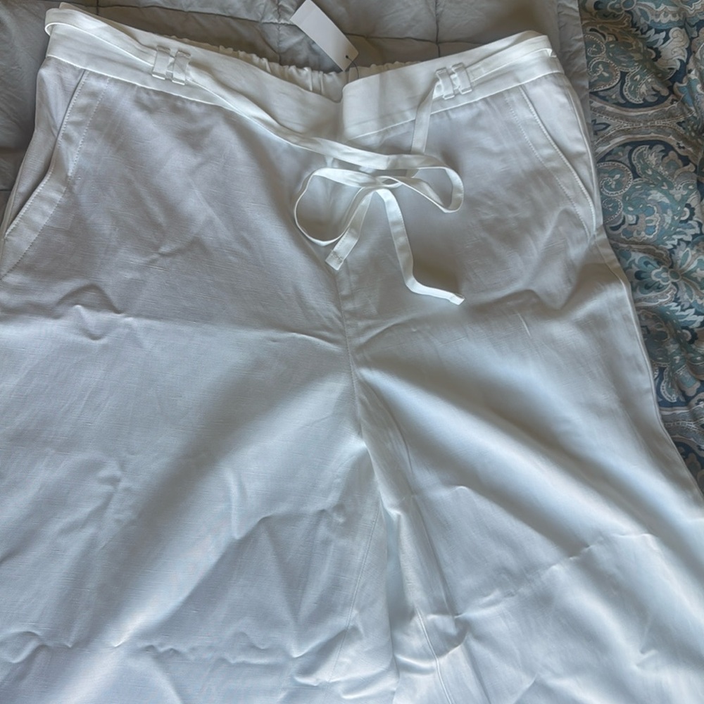 Sharp casual wide leg pull-on cotton pants